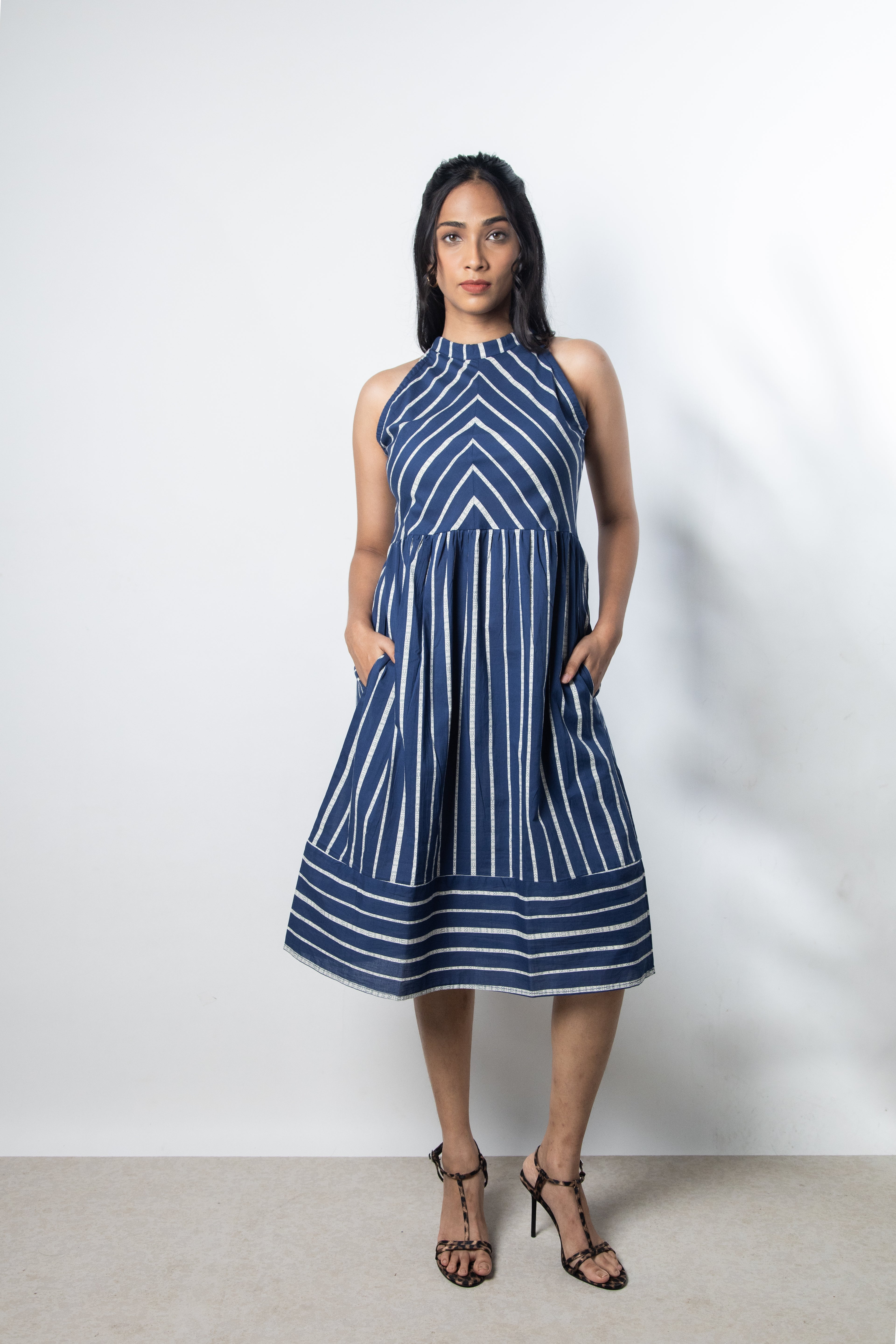 IndeRooh Halter Striped Dress