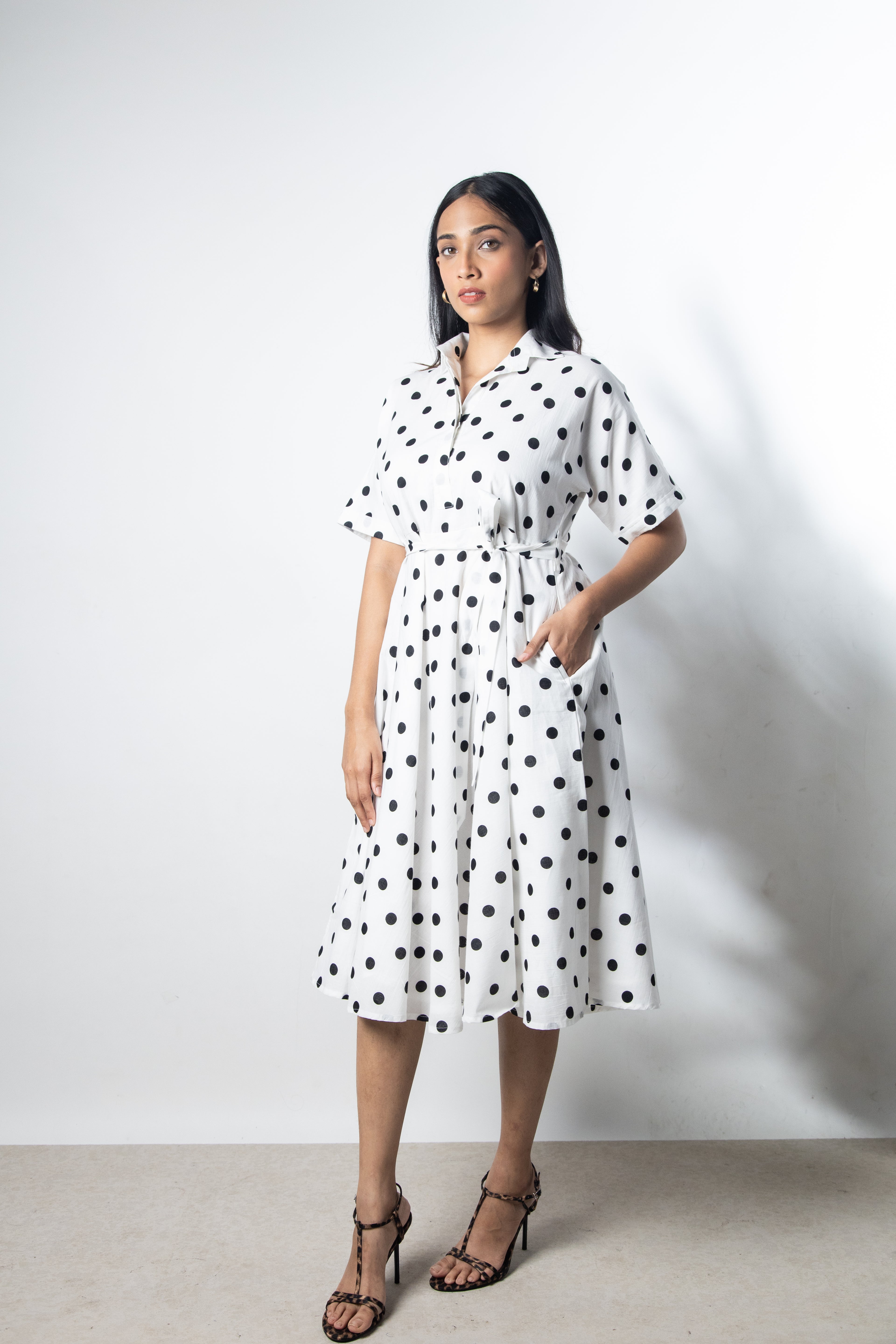 IndeRooh Polka Shirt Dress