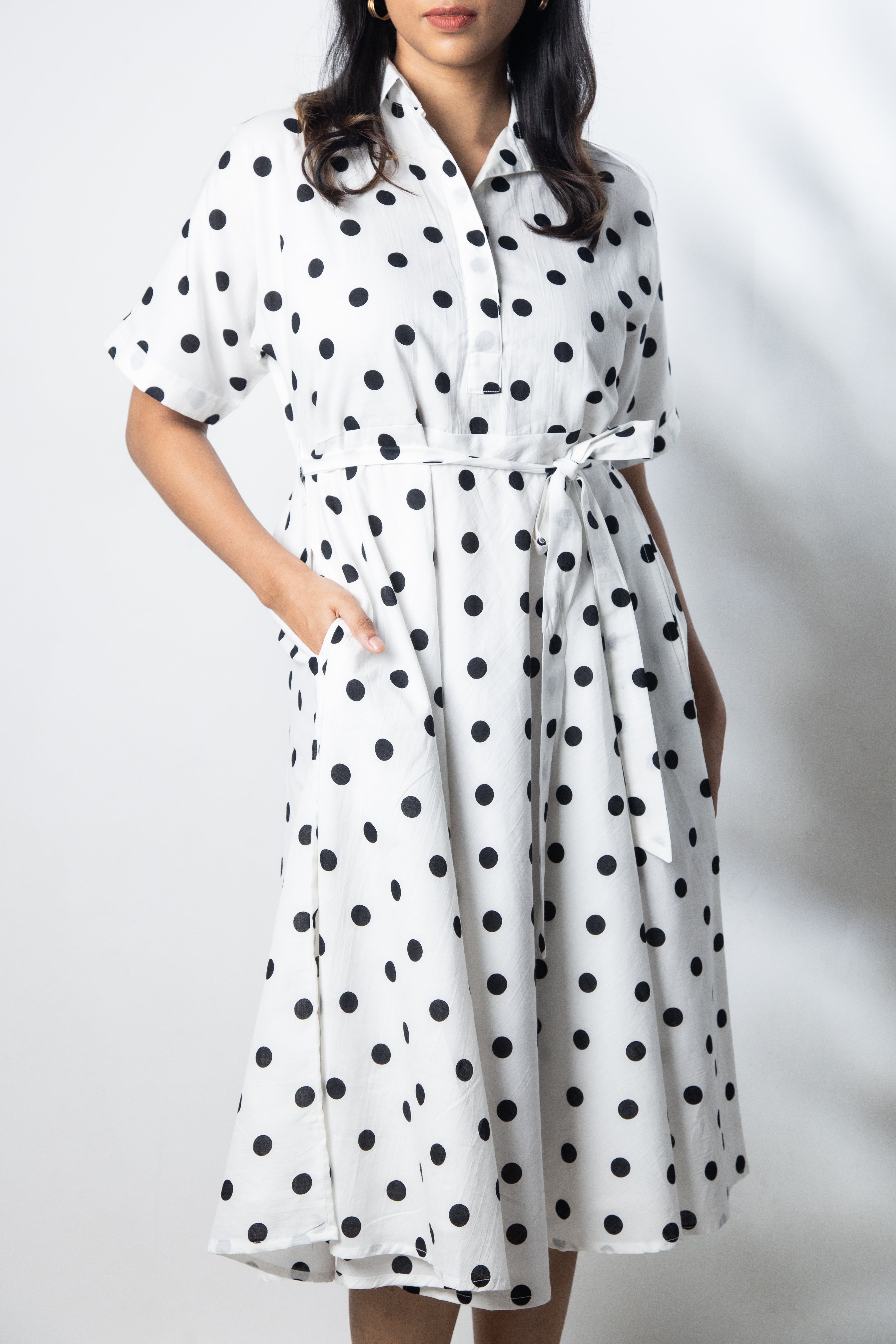 IndeRooh Polka Shirt Dress
