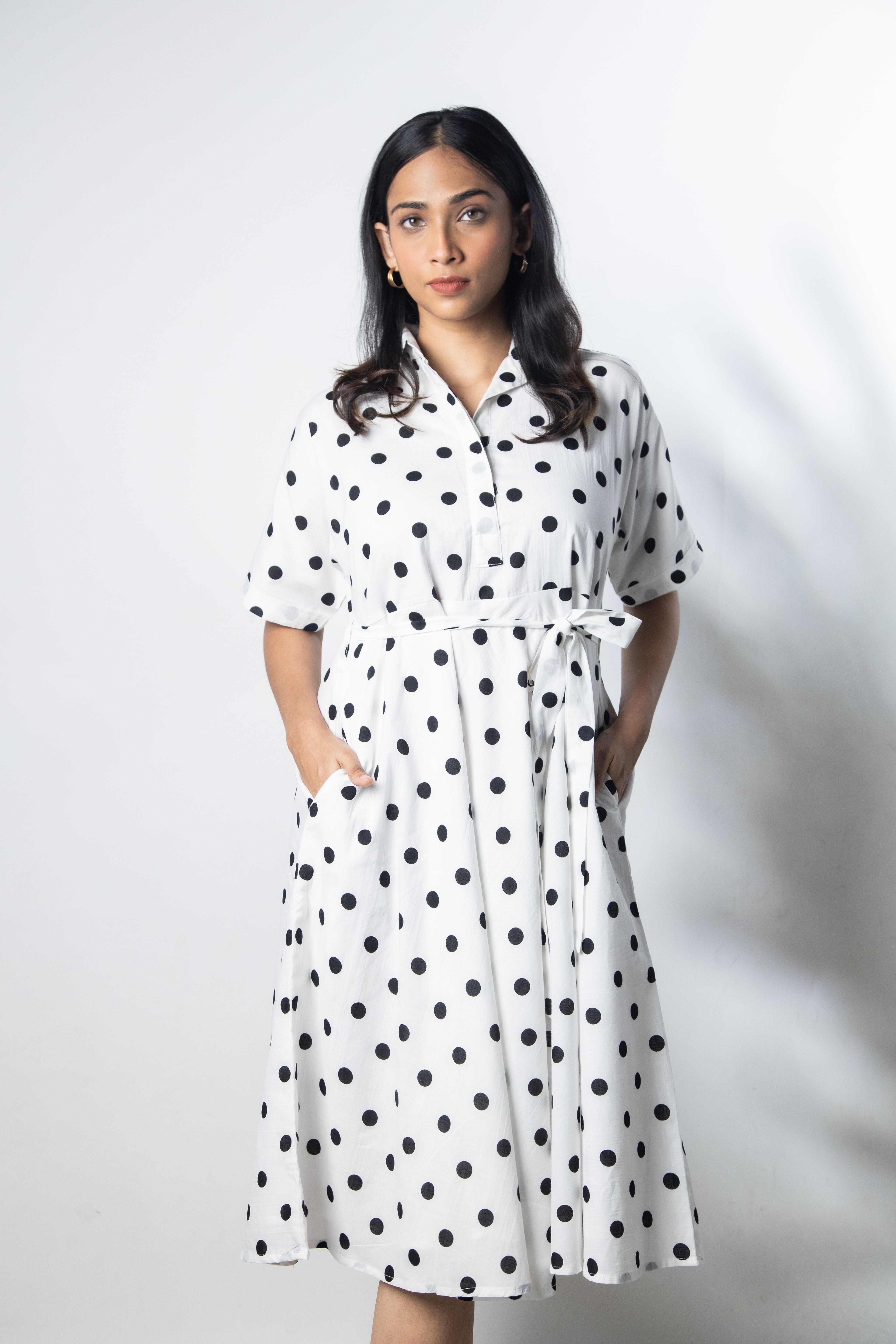 IndeRooh Polka Shirt Dress