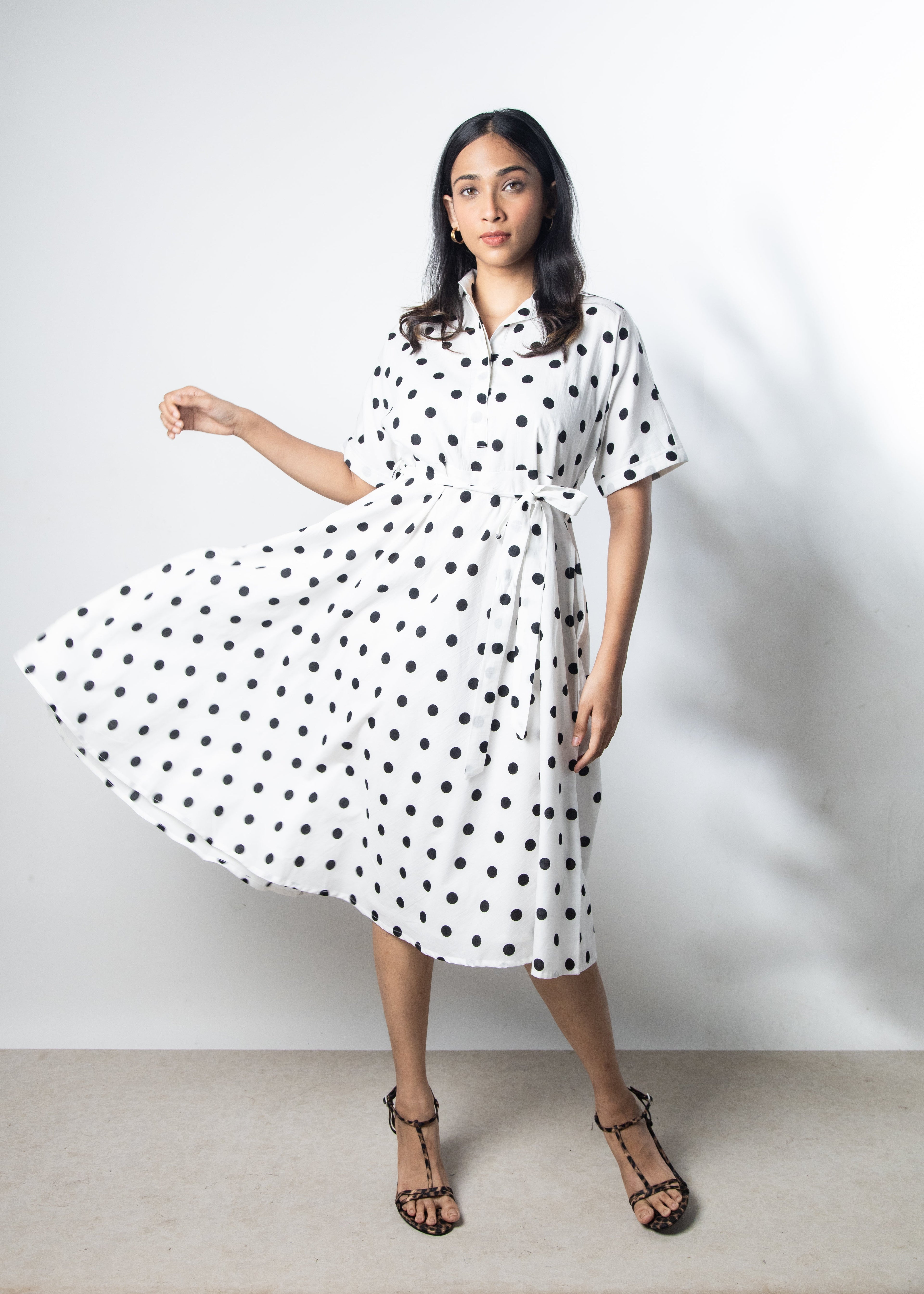 IndeRooh Polka Shirt Dress