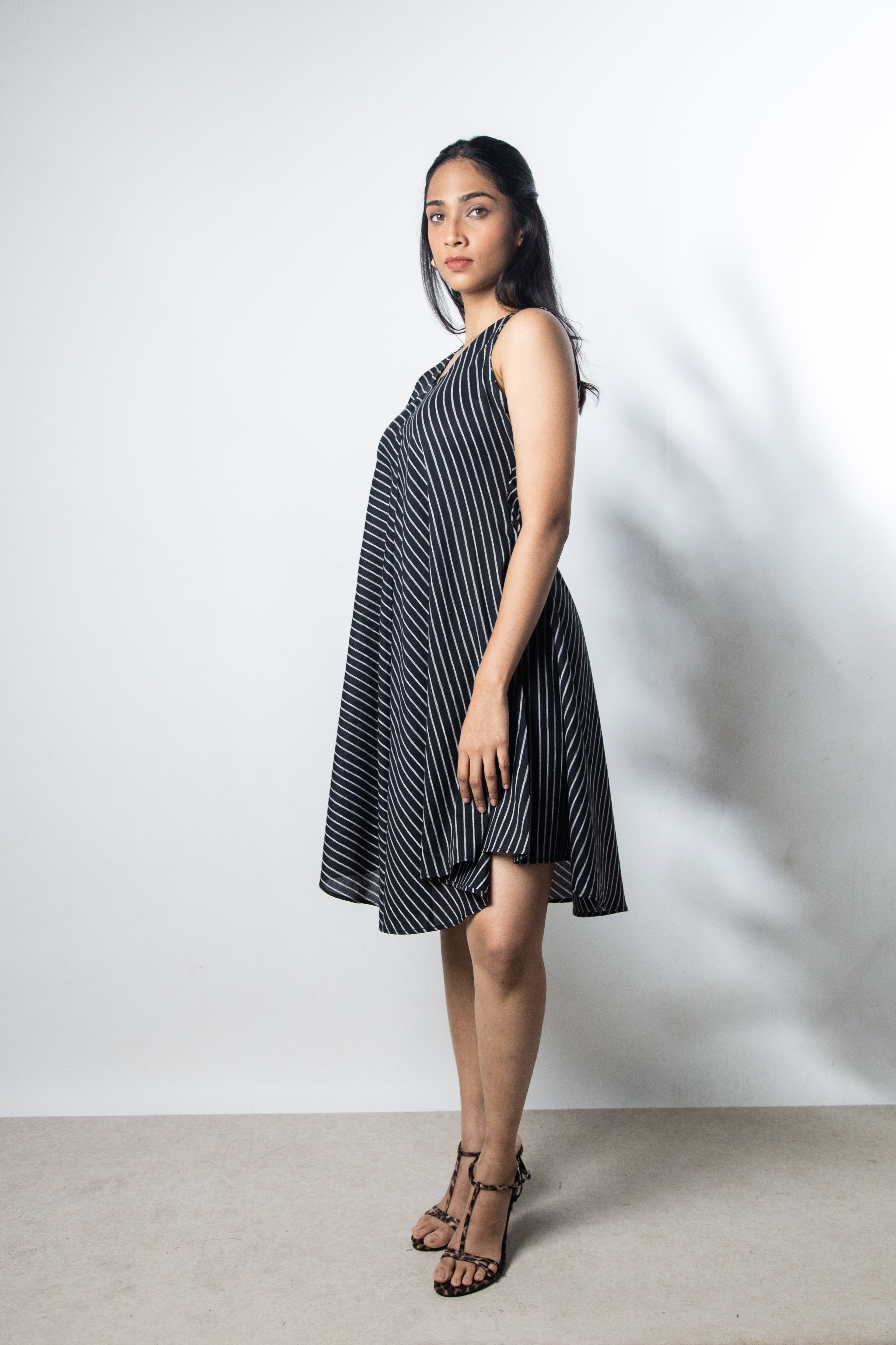 IndeRooh Asymmetric Stripe Dress