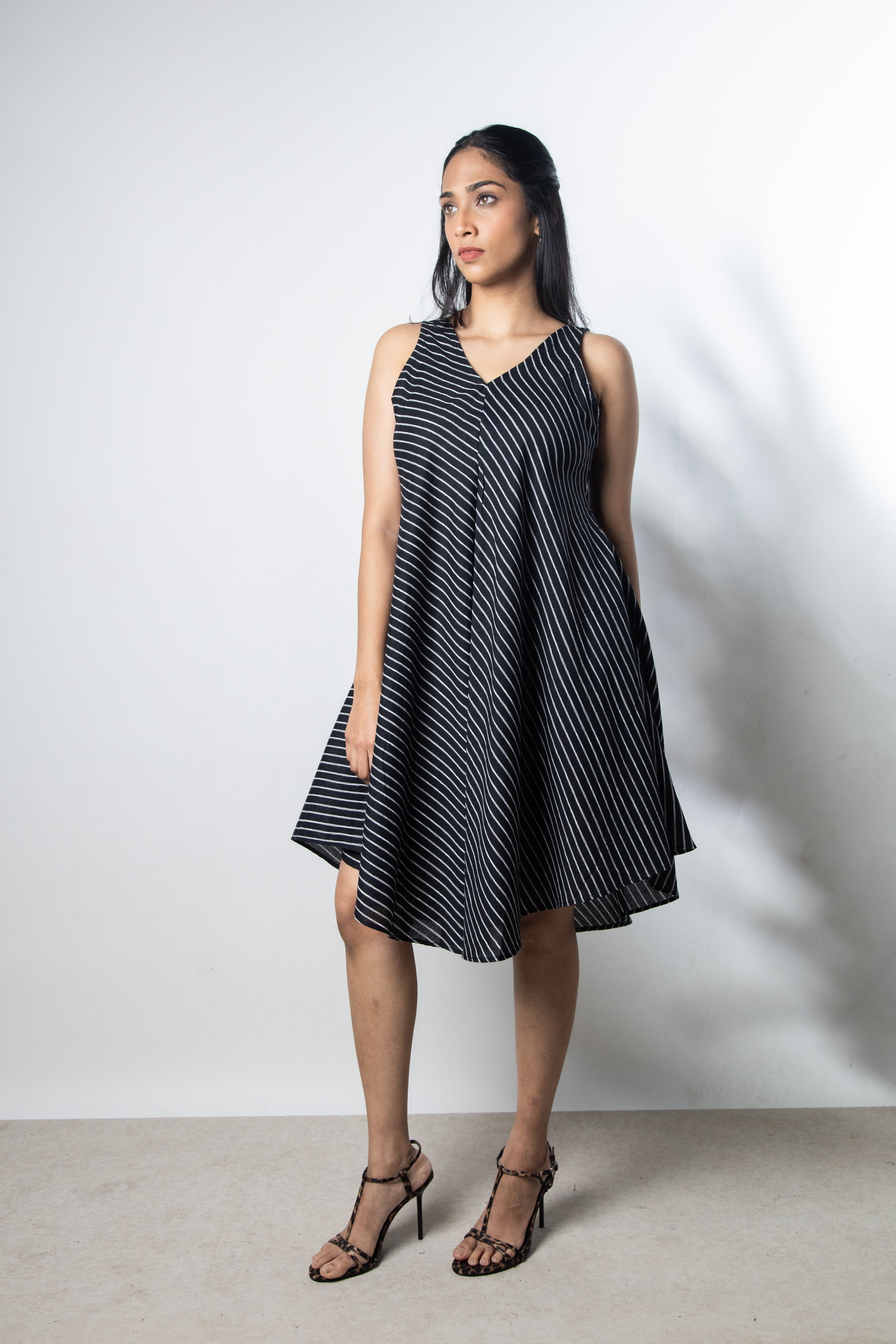 IndeRooh Asymmetric Stripe Dress