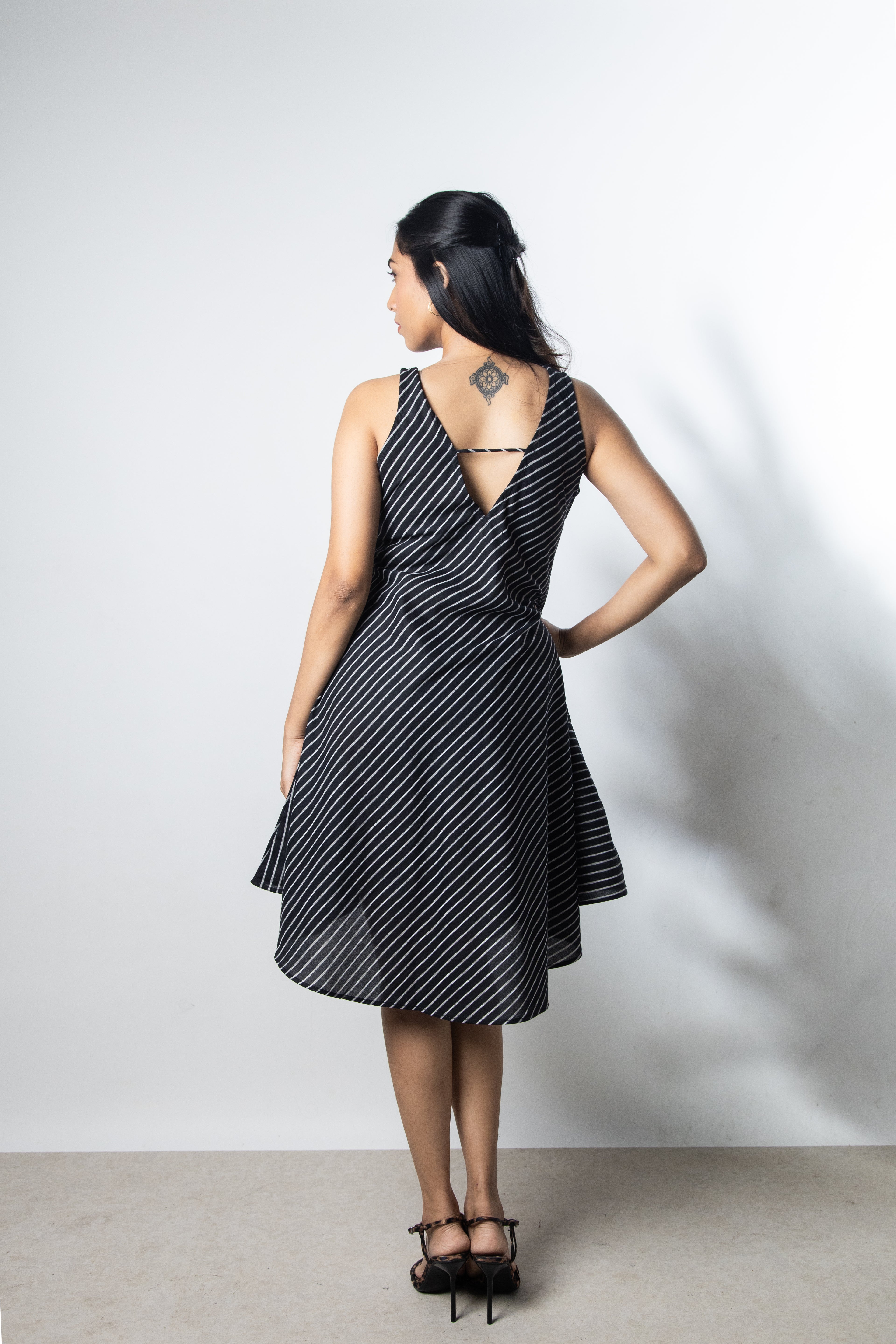 IndeRooh Asymmetric Stripe Dress