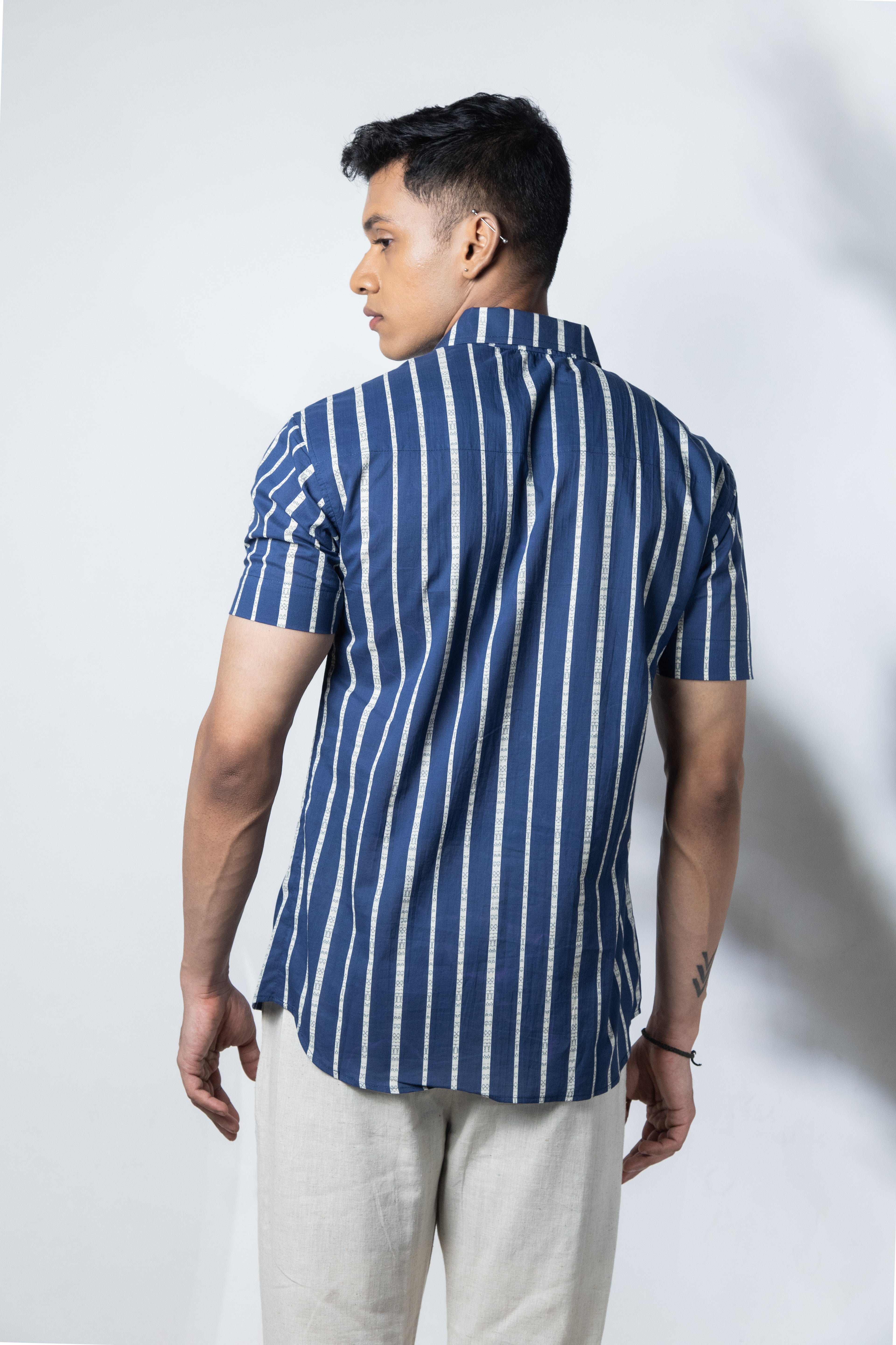 Inderooh Striped Blue Shirt