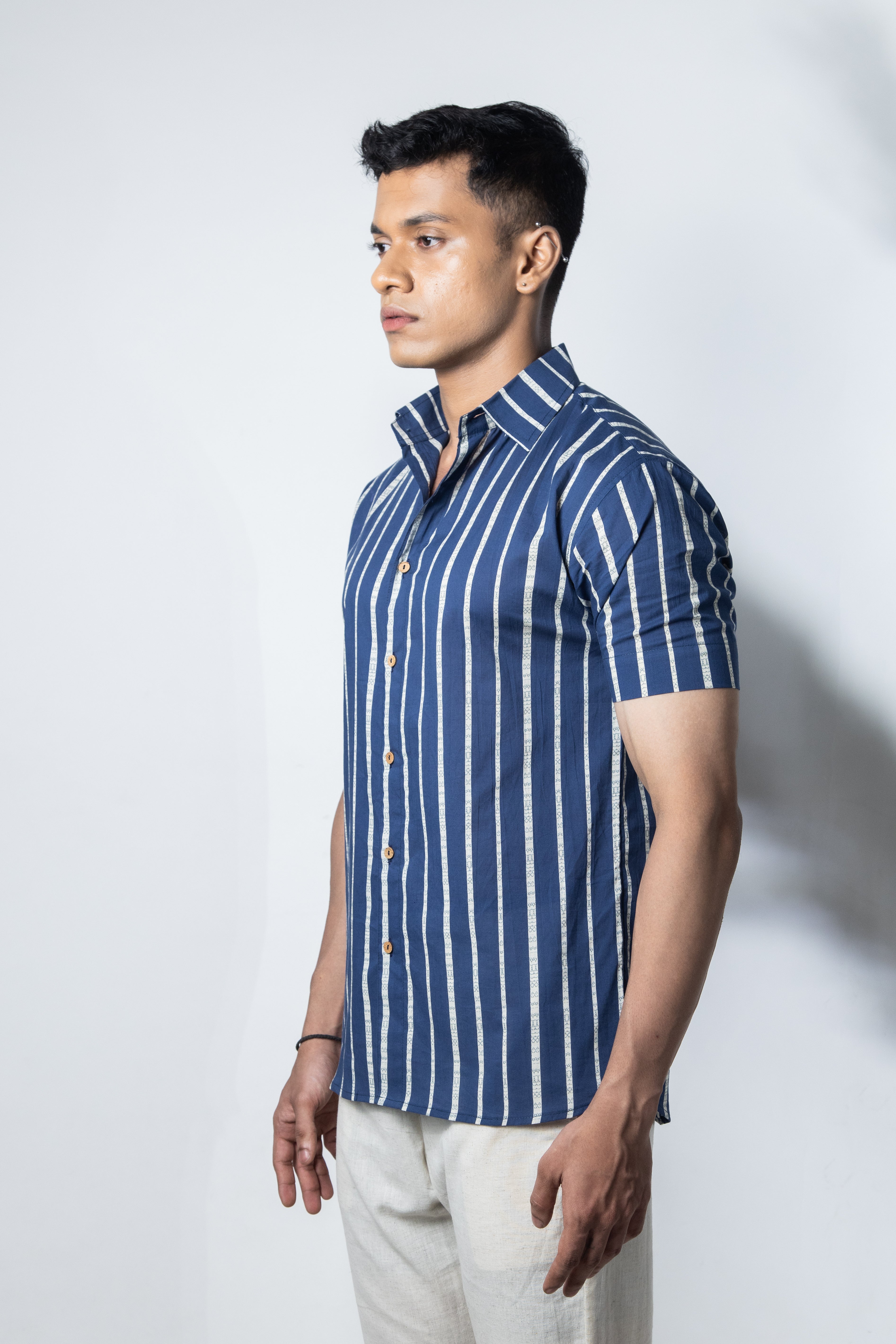 Inderooh Striped Blue Shirt
