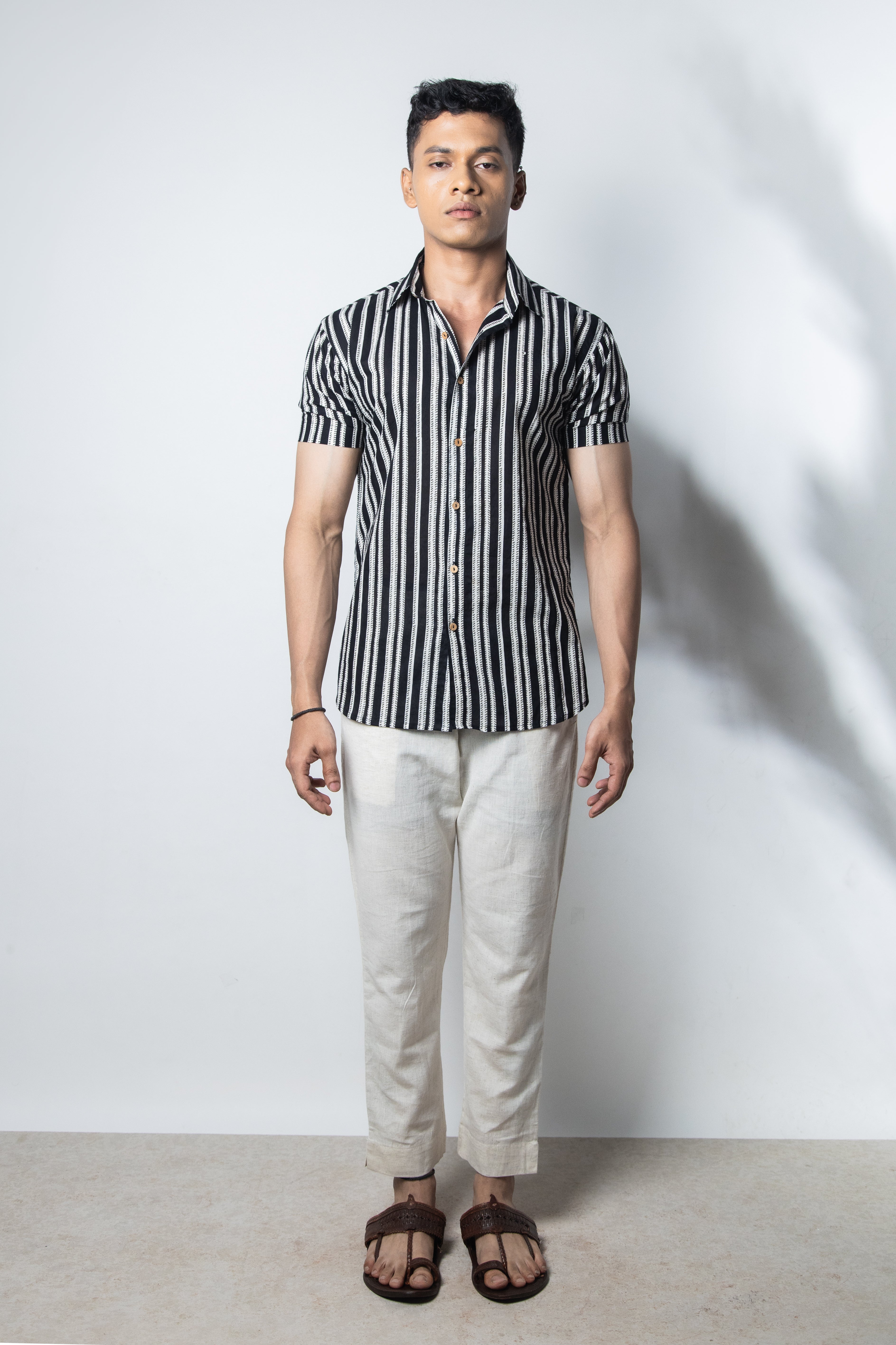 Inderooh Monochrome Striped Shirt