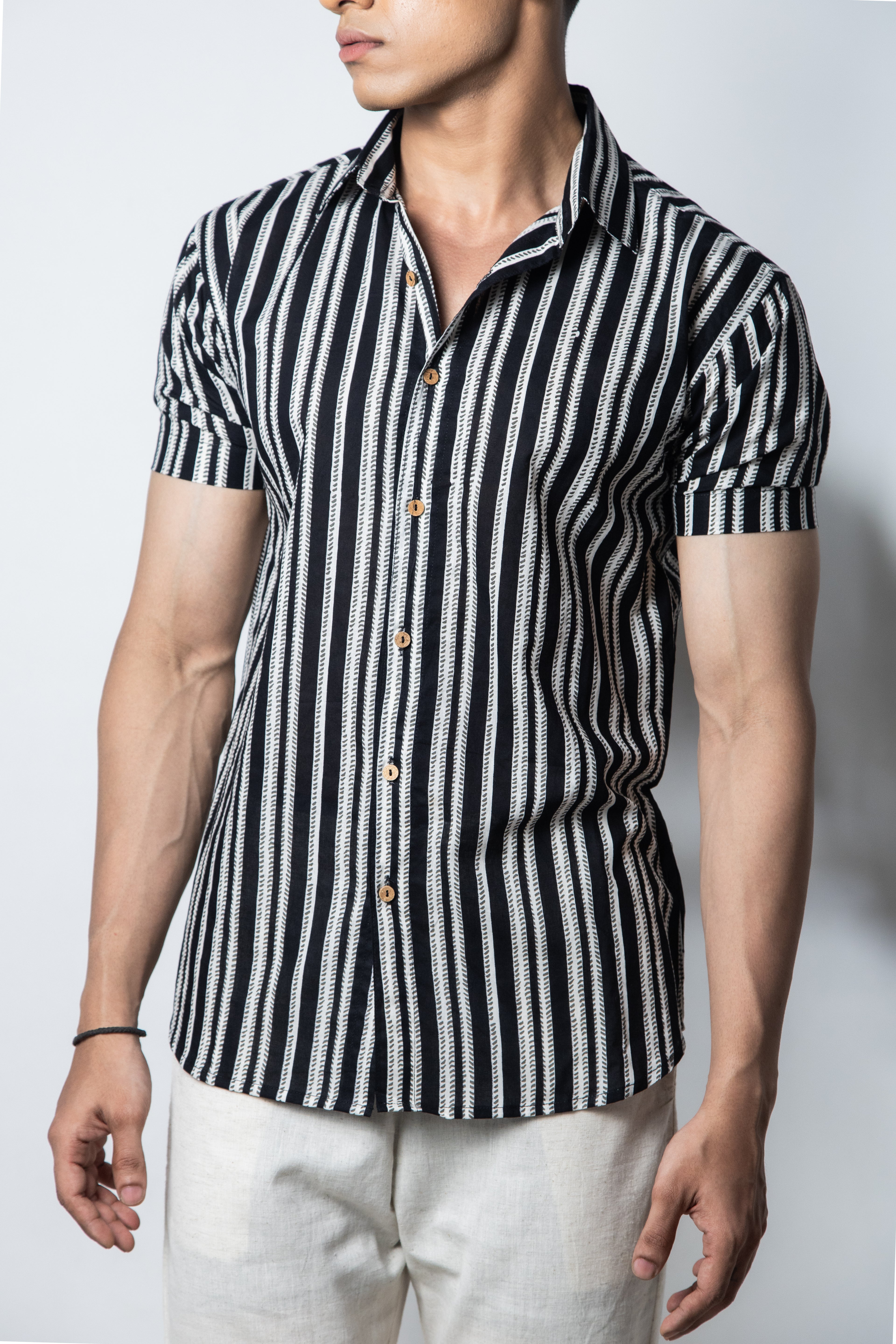 Inderooh Monochrome Striped Shirt