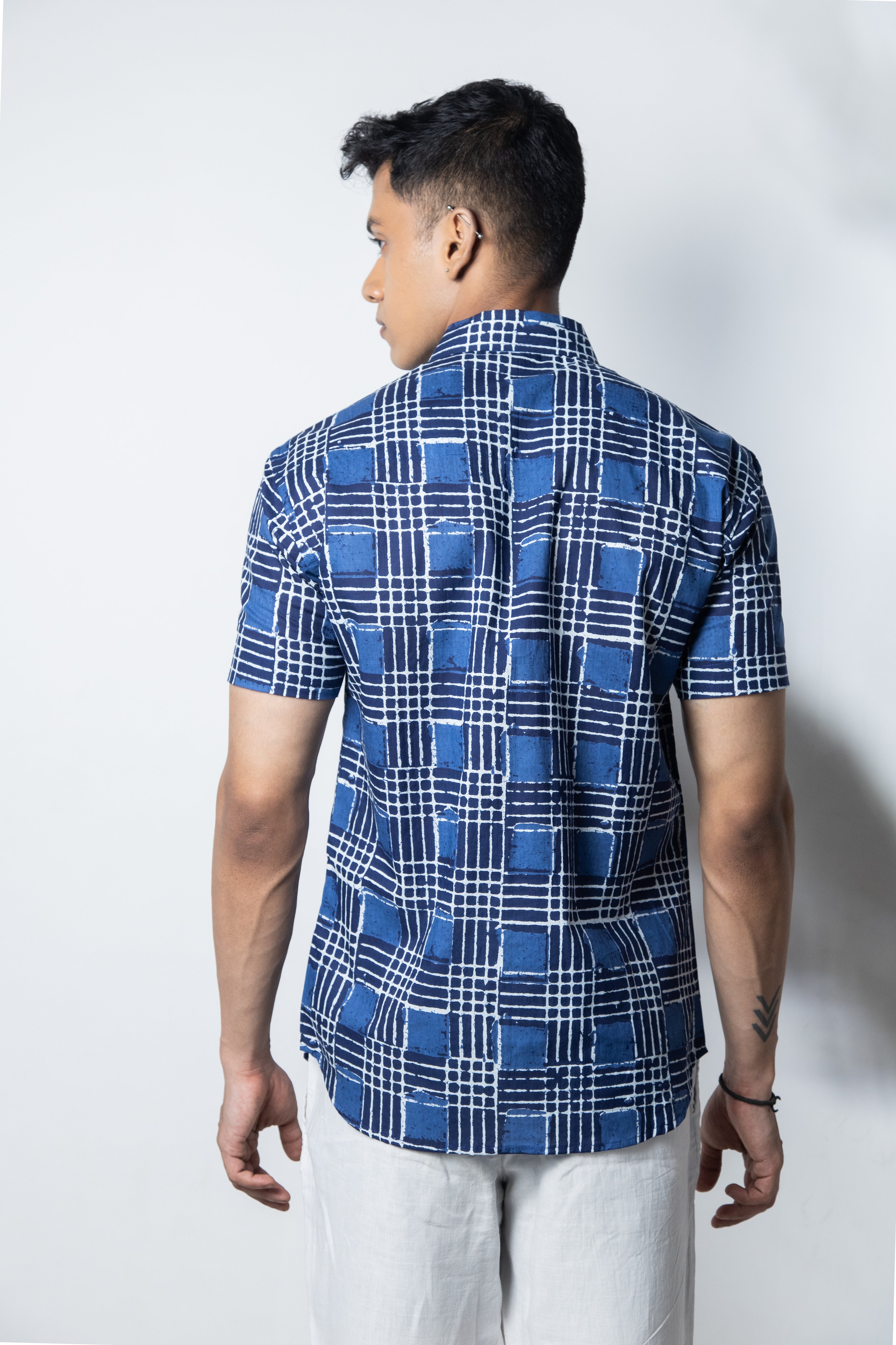 Inderooh Indigo Grid Shirt