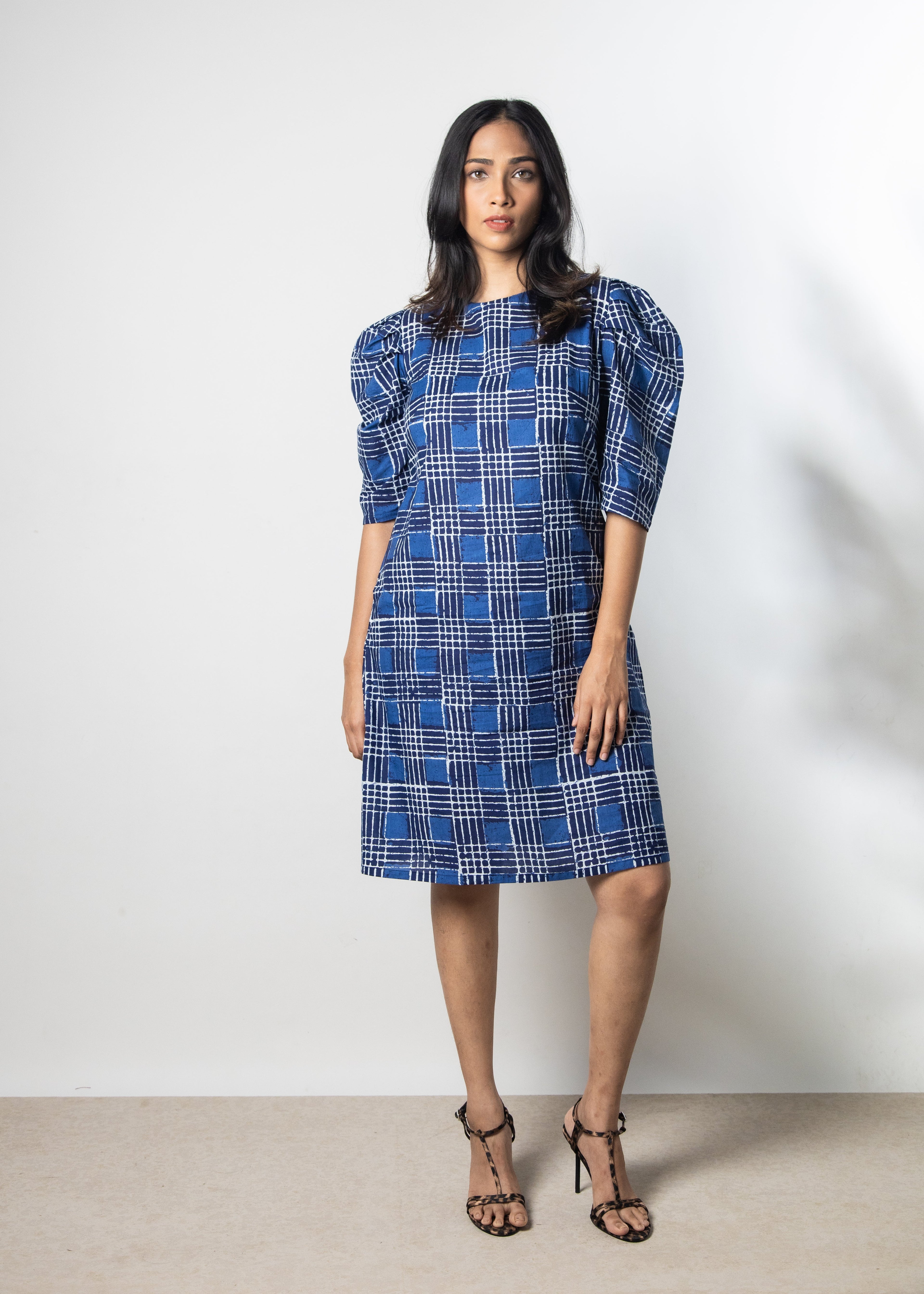 IndeRooh Indigo Grid Dress