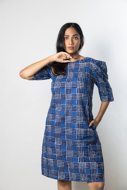 IndeRooh Indigo Grid Dress