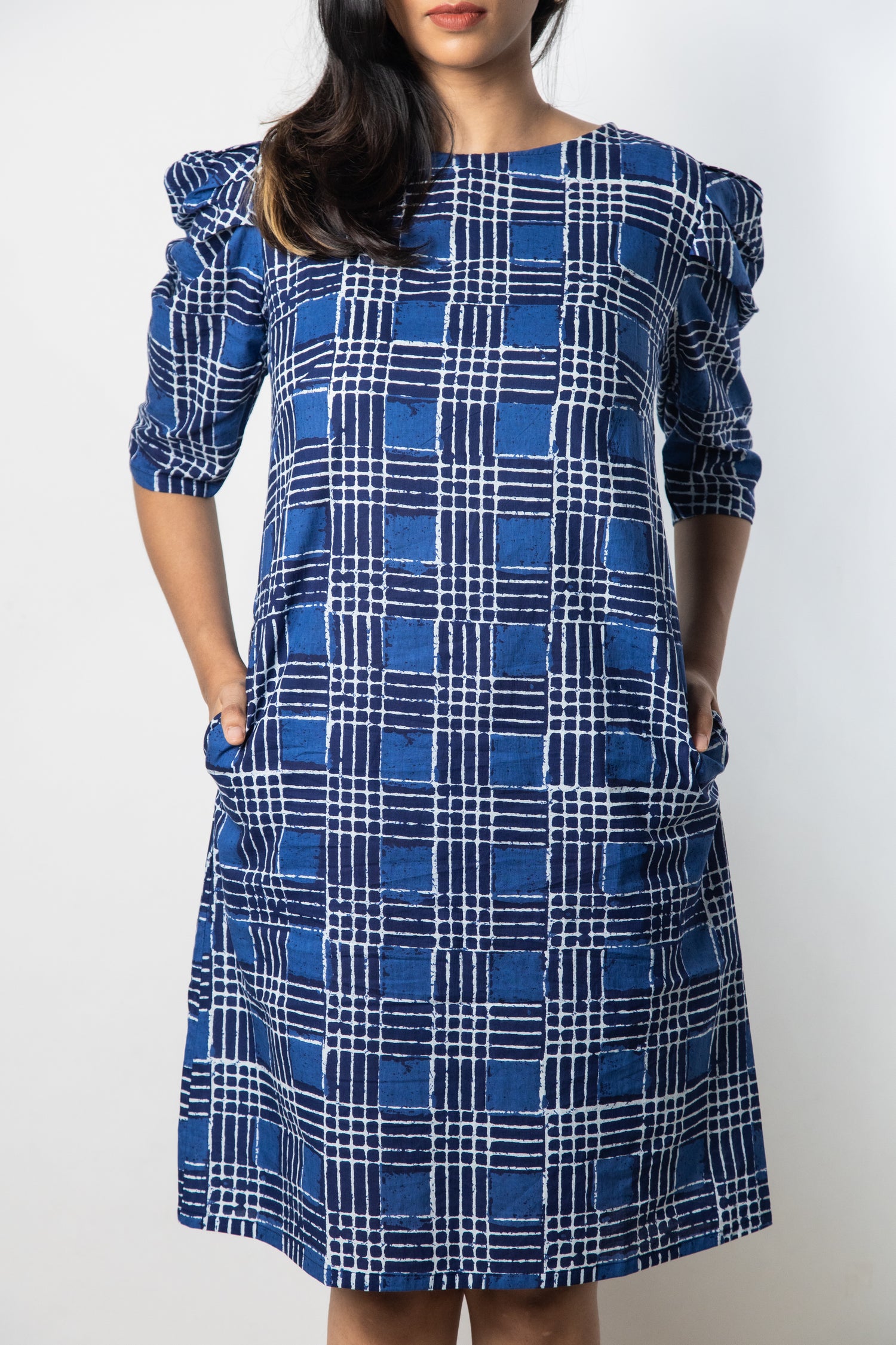 IndeRooh Indigo Grid Dress