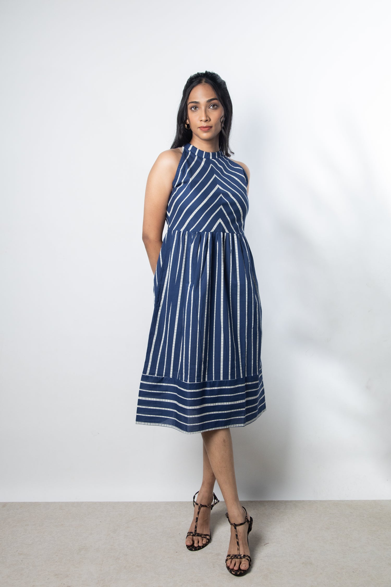 IndeRooh Halter Striped Dress