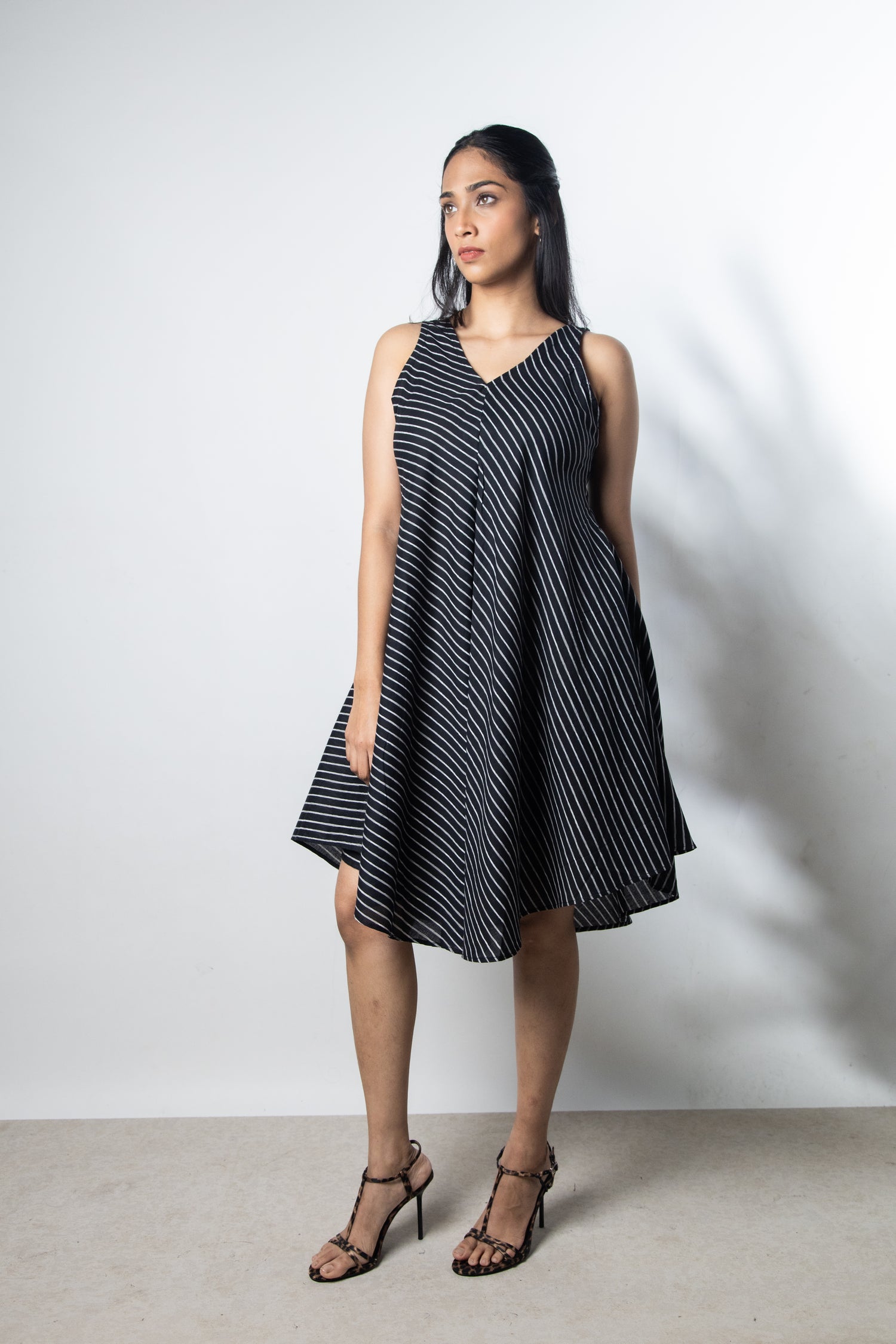 IndeRooh Asymmetric Stripe Dress