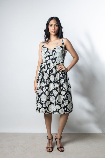 IndeRooh Black Floral Dress