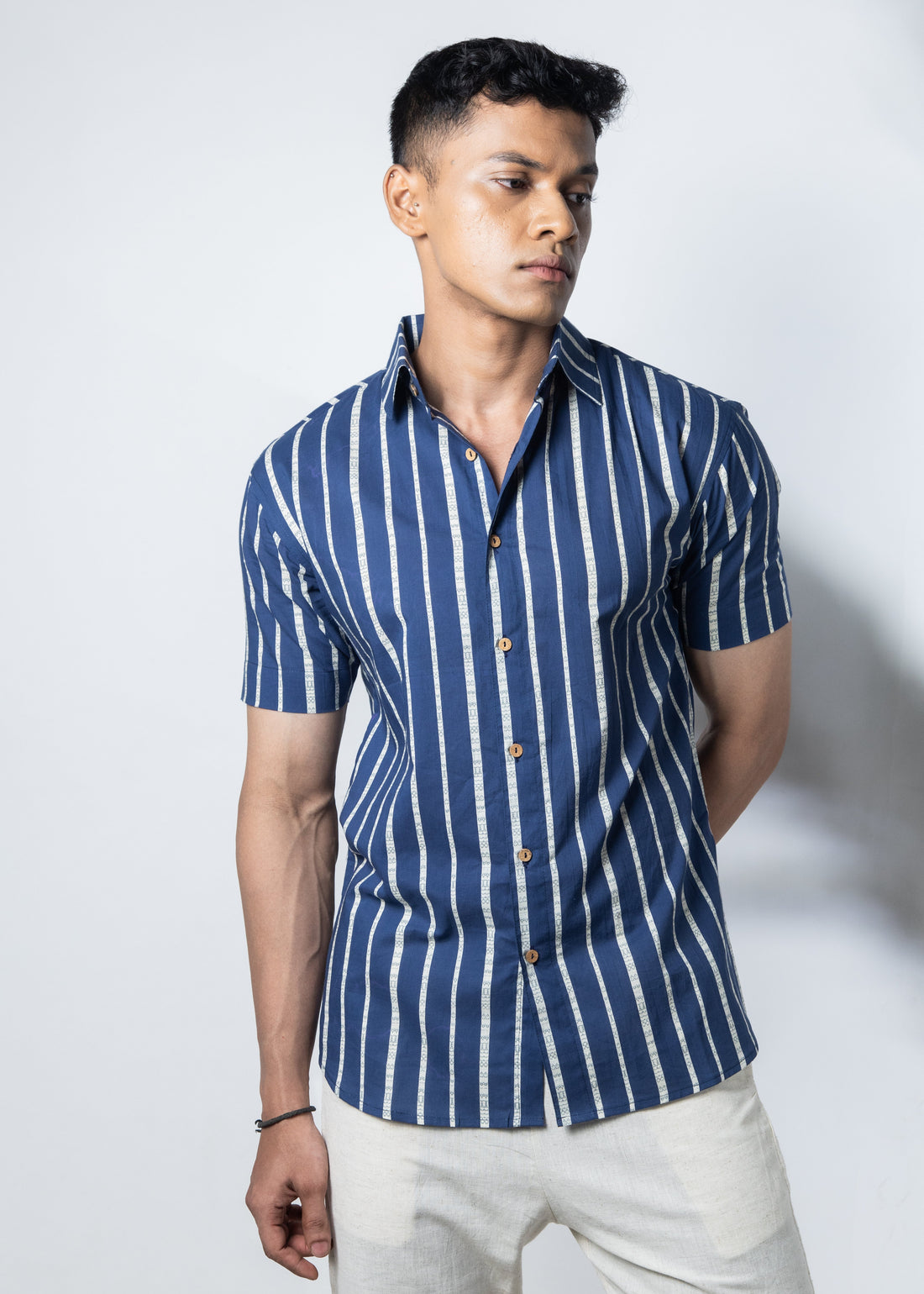Inderooh Striped Blue Shirt