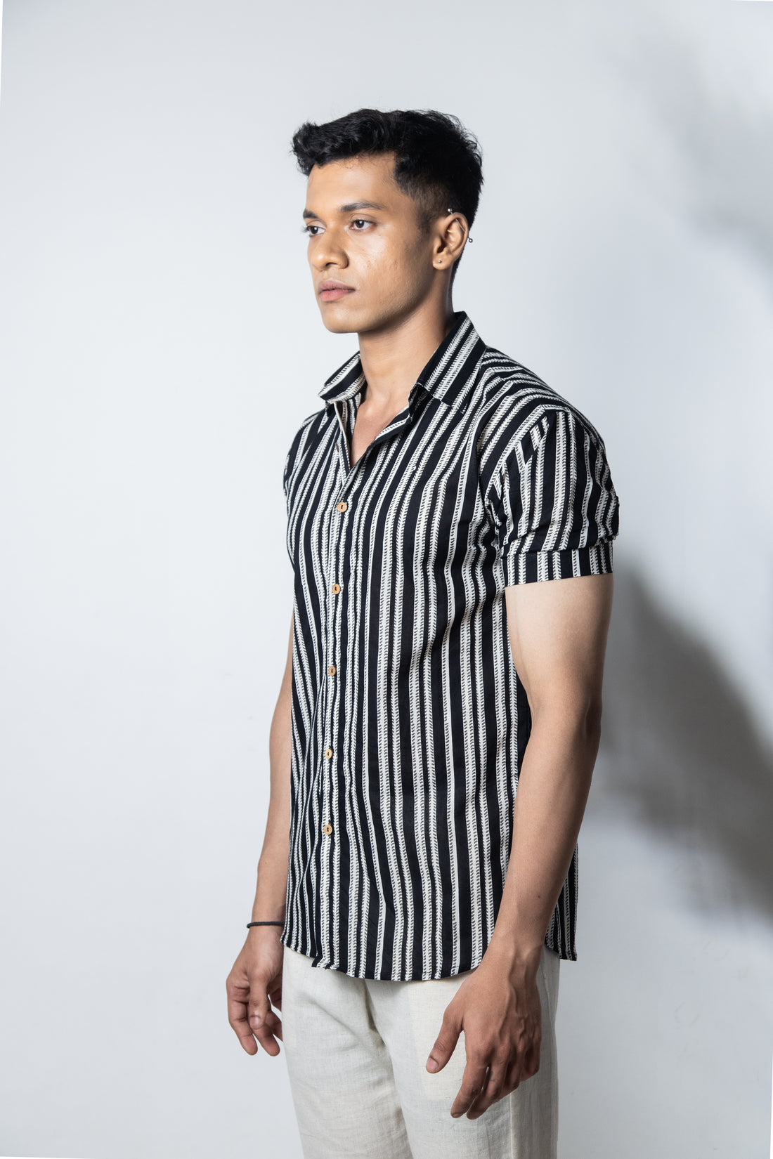 Inderooh Monochrome Striped Shirt