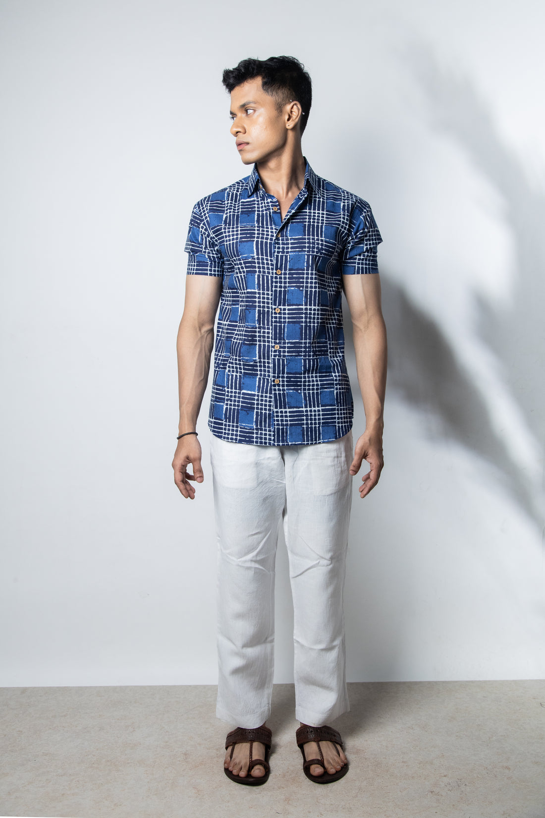 Inderooh Indigo Grid Shirt