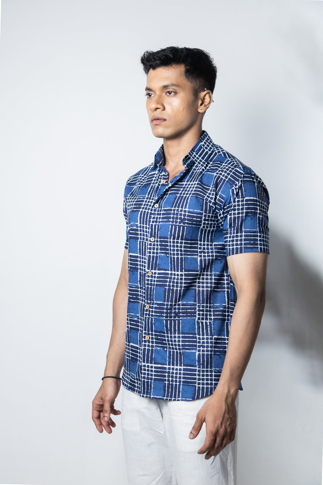 Inderooh Indigo Grid Shirt