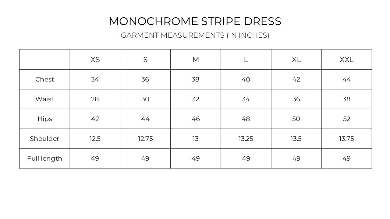 IndeRooh Monochrome Mix Stripe Midi Dress