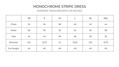 IndeRooh Monochrome Mix Stripe Midi Dress